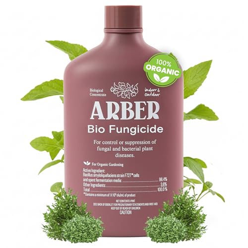 Organic Fungicide for Plants – Liquid Concentrate for Indoor & Outdoor Use; Treats Powdery Mildew, Leaf Spot, Root Rot & Lawn Diseases; Mushroom & Rust Control; Safe Around Kids, Pets & Pollinators