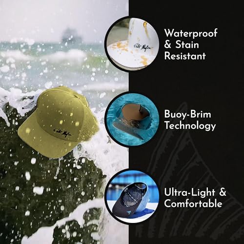 Image of Salt Mafia Hats for Men - Waterproof Hats for Men, 7 Panel Flat Brim Surfer Hat