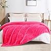 Whale Flotilla Hot Pink Queen Size Blanket for Bed, 300GSM Soft Warm Fleece Fabric, Decorative Lightweight Plush Fluffy Blankets for All Season, 90x90 Inch #1