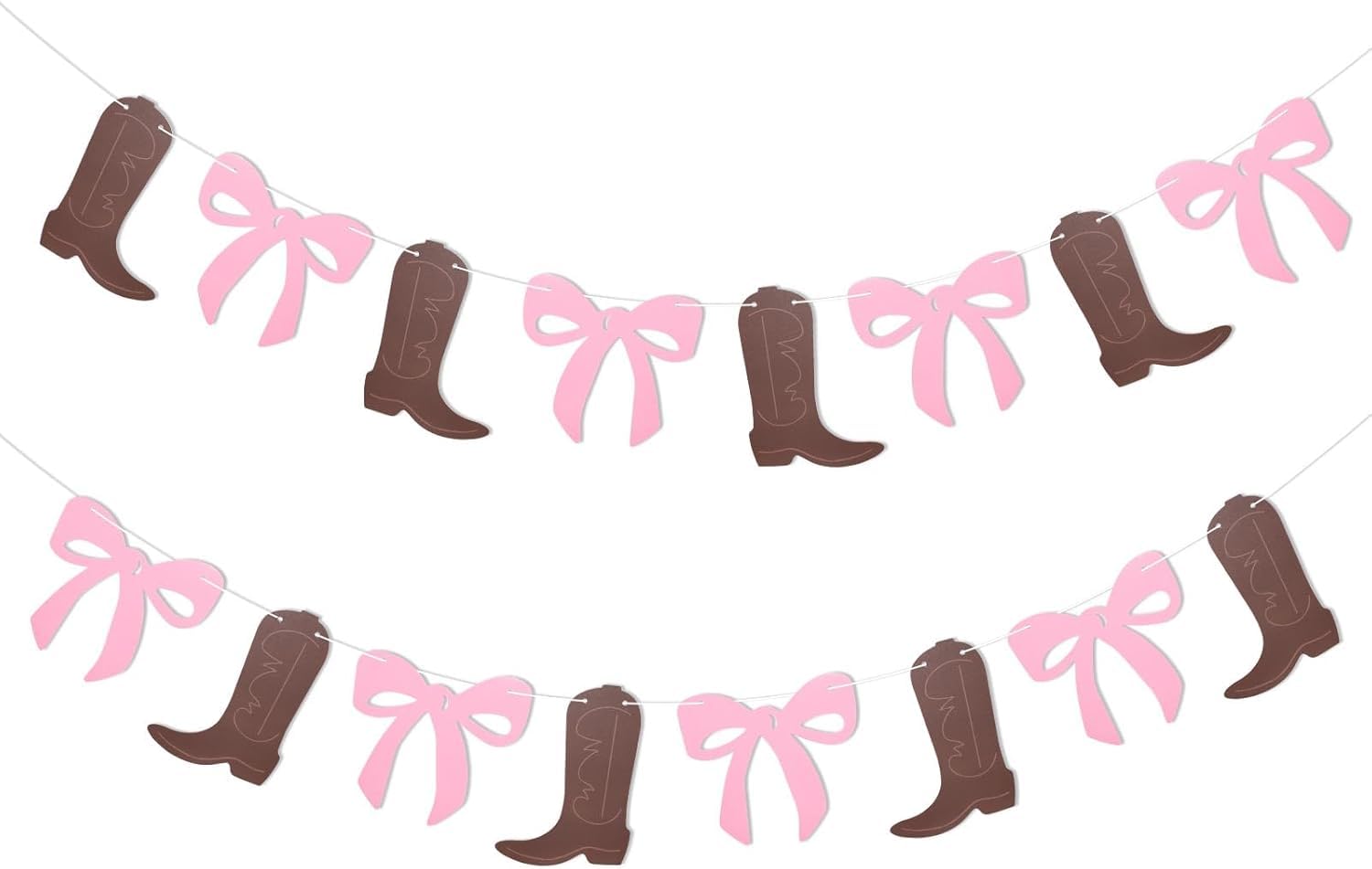 KSHGTB Cowboy Decorations, Boot and Bow Banners, Western Gender Reveal, 2m Hanging Banner for Baby Shower Birthday