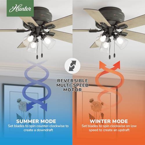 Image of Hunter Crestfield, Indoor, Ceiling Fan, Quiet, 42 inch, Noble Bronze