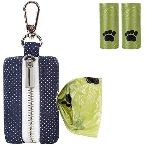 Image of Lionet Paws Cute Dog Poop Bag Holder with Dog Poop Bag for Leash, Cotton Dog Bag Dispenser, Matching Dog Collar