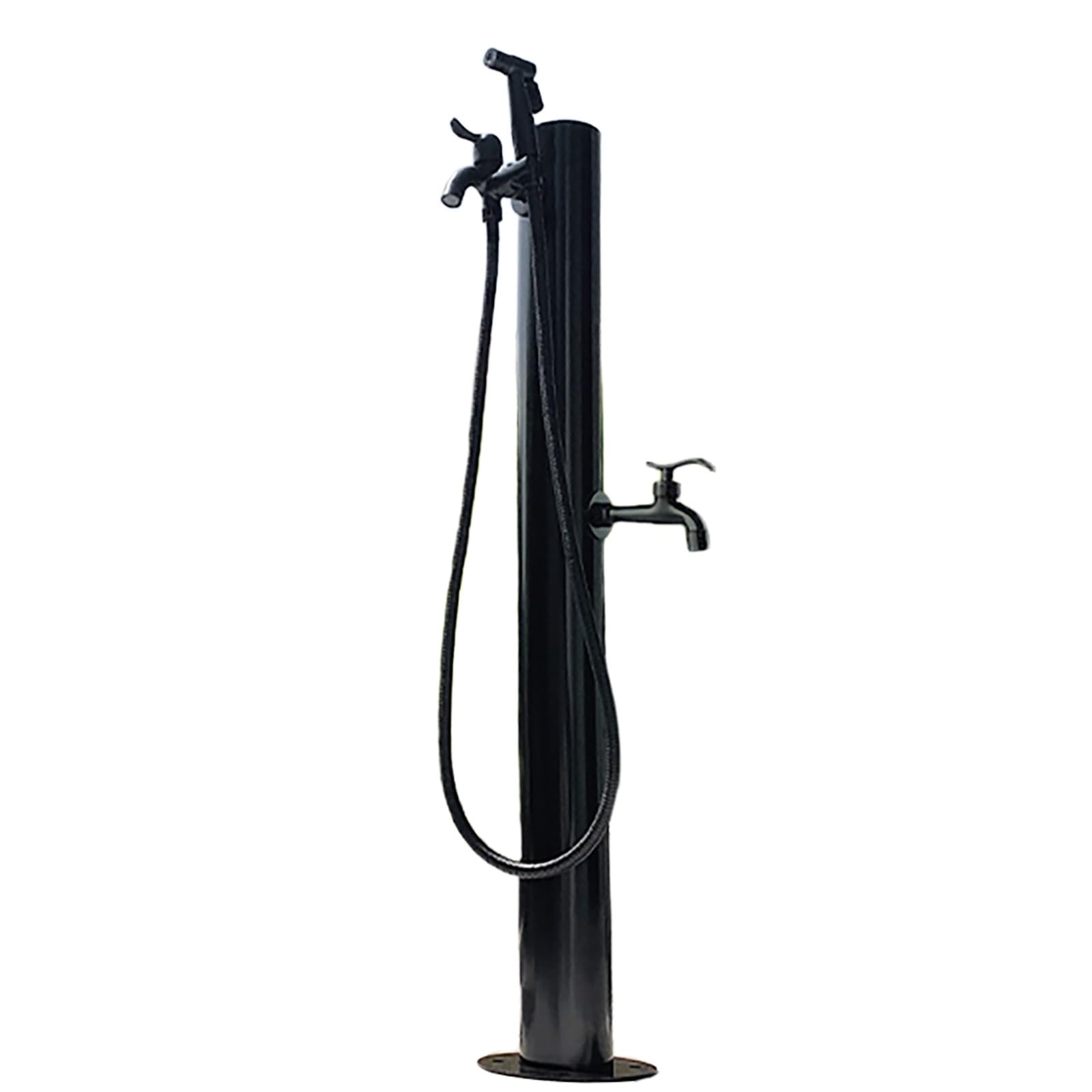 WOTZOV Faucet Water Column,Freestanding Garden Water Column Faucet - Antifreeze Outdoor Tap With 2 Water Fountain Posts For Irrigation & Washing - Black，Black3