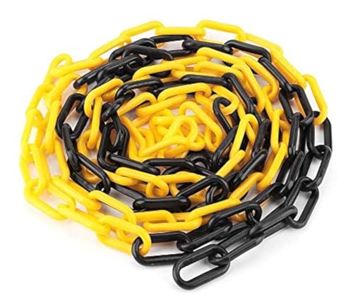SNS SAFETY LTD Cadena de plástico negro y amarillo de 6 mm 25,0 metros