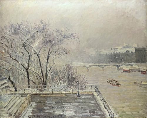 Peinture Louvre sous la neige de Camille Pissarro toile haute définition