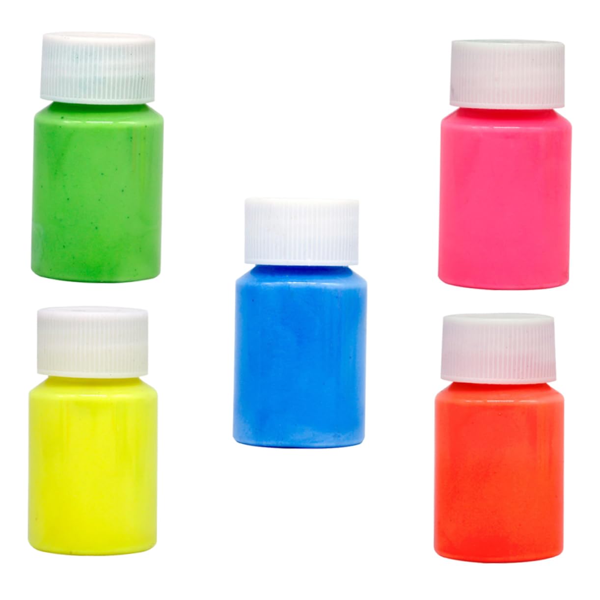 Operitacx 10pezzi Vernice Fluorescente Luminescente Per Crafting Art Arancione Giallo Verde Blu e Rosa Facile Applicazione Asciugatura Rapida e Per Eventi e Feste