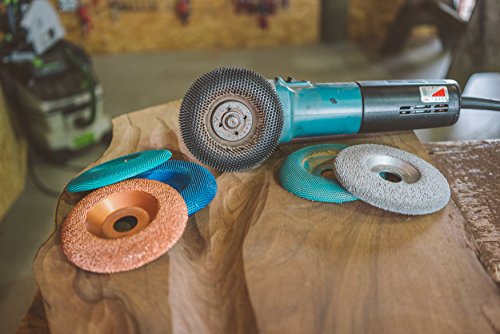 Kutzall Original Shaping Disc - Very Coarse, 4-1⁄2" (114.3Mm) Dia. X 7⁄8"(22.2Mm) Bore - Woodworking Angle Grinder Attachment For Dewalt, Bosch, Milwaukee, Makita. Abrasive Tungsten Carbide, Sd412O550 #TOP5