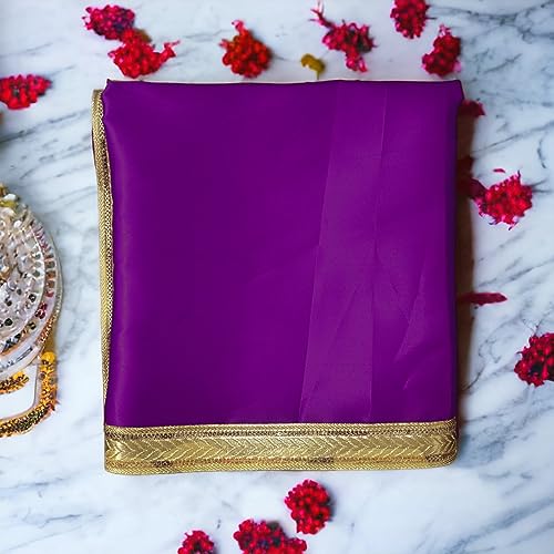 Image of kapda for Mandir || Multi Purpose Use || (White & Purple)