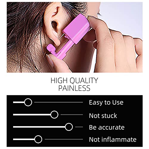 Self Ear Piercing Gun Kit - 36 Pieces With 12 Guns, 12 Silver Diamond Stud Earrings, And 12 Alcohol Pads - Perfect For Salon And Home Use #TOP2