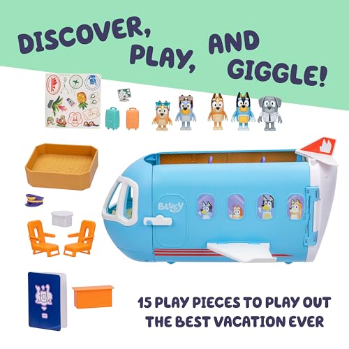 Bluey 3-in-1 Transforming Airplane Toys for Kids, Resort & Boat - image 3