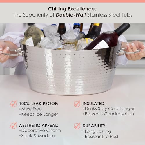 BREKX Double-Walled Insulated Steel Ice Bucket with 4 Champagne Flutes Combo Set - Champagne Ice Bucket for Parties, Wedding Gifts for the Couple, Mimosa Bar Supplies - Image 6