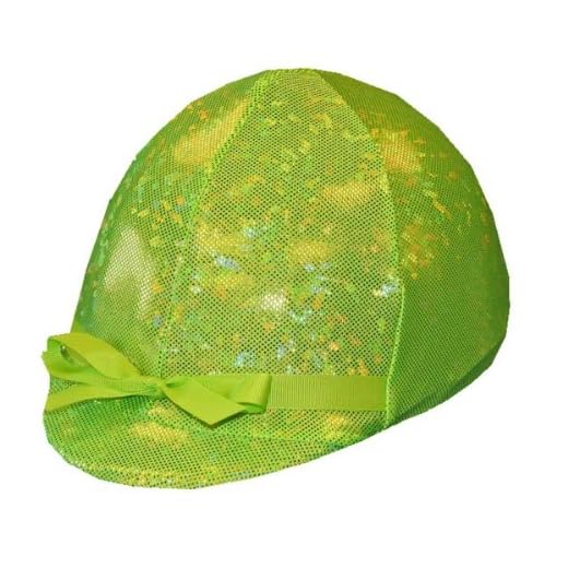 Equestrian Helmet Cover - Holographic Lime Green