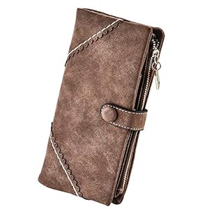 Women Vegan Leather Wallet Bifold Clutch Large Capacity Card Organizer Buckle Long Purse for Girls Candy Color