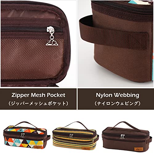 TRIWONDER Camping Utensils Storage Bag Cooking Utensils Organizer Camping Cutlery Pouch Portable Toiletry Wash Bag for Travel Picnic Barbecue (Brown) - Image 4