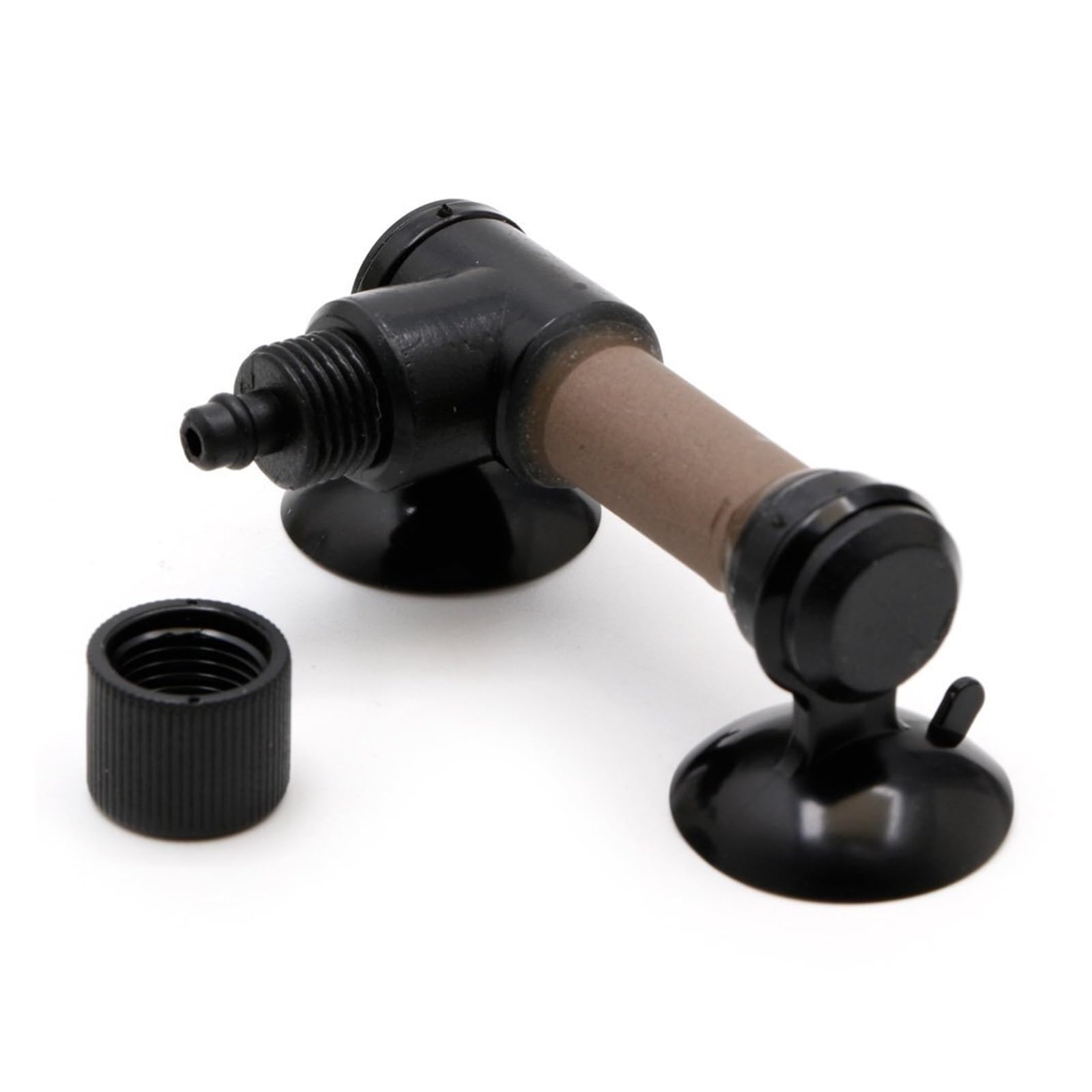 Diffuseur de CO2 pour aquarium, atomiseur en céramique fine avec efficacité super diffuse, design de tube de CO2 à visser sécurisé, noir et kaki (L)