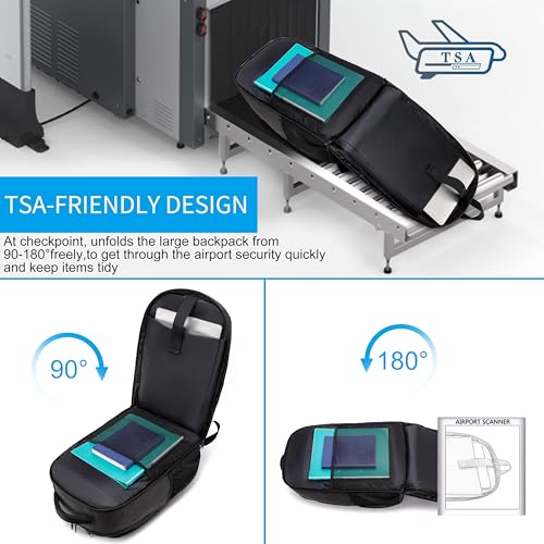 Cafele Laptop-Rucksack, Schulrucksack mit 17,3-Zoll-Laptopfach & USB-Ladeanschluss für Beruf und Reisen, Fashion-Rucksack für Damen und Herren-Grau