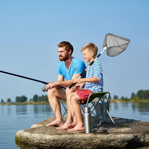 Kescher Angeln, Xndryan 1.3M Teleskop Kescher mit Griff für Vogel Fisch Fang Freigabe, Tragbarer Teich Fischernetz Karpfen Kescher Forelle Kescher für Teich