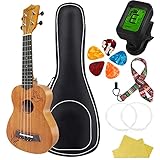 Karbart Ukulele Ukeleles for Adults Ukele Soprano Ukulele Kids Beginners Kit,Kids Ukelele Mahogany Ukulele for Kids with Ukulele Bags Tuner,2 Set Ukulele Strings Nylon,Gift for Kids Girl Boy Child