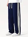 PASION ENTERPRISE Mens Solid Polyester Straight Fit Track Pants with Drawstring Closure | Full Length Comfortable Fabric | Bottom Wear | Ideal for Gym, Running and Travel | Dark Blue | Size L gallery image