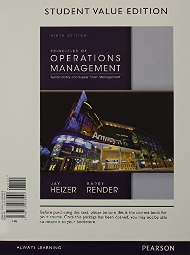 Principles of Operations Management, Student Value Edition & Student CD for Operations Management