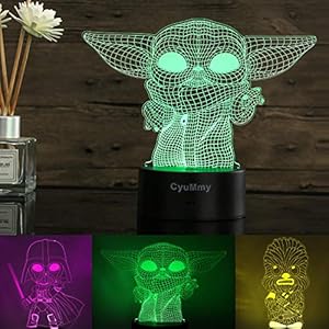 3D Illusion Star Wars Night Light for Kids – 3 Pattern and 16 Color Change Decor Lamp – Star Wars Toys & Gifts for Boys…