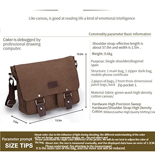 Men's messenger bag Gutim canvas messenger bag - retro cross shoulder bag military backpack (grey)3