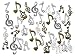 Kinteshun Alloy Multistyle Musical Notation Symbol Charm Pendant Connector for DIY Jewelry Making Accessaries(100 Gram,Antique Silver&Bronze)