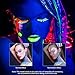 12 Pcs Glow in The Light Body Face Paint, Face Painting Kit, UV Crayons Kit Fluorescent Body Paints for Adults for Birthday Party Halloween Masquerade Makeup Outdoor