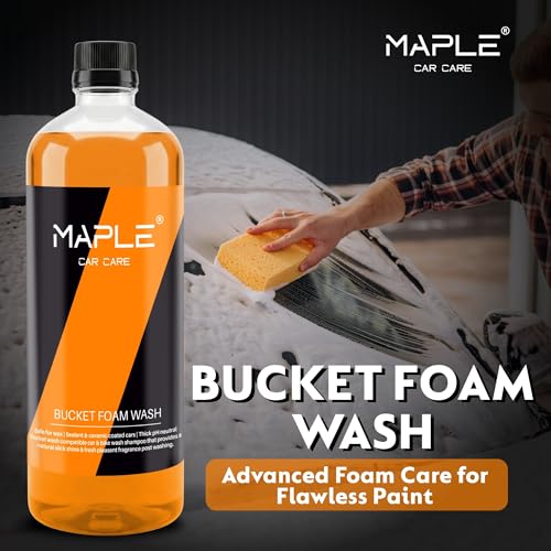 Image of Maple Car Care Bucket Foam Wash Shampoo for Car 1 Litre | High Foaming, pH Neutral Car Shampoo| Ceramic Coating Safe Car Wash Shampoo| Deep Clean, Shine & Dirt Removal | Quick Dirt Removal Car Shampoo