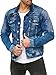 Produktbild Red Bridge Herren Jeansjacke Biker Style Jeans Jacket Blue Denim Jacke Blau M6058 XXL