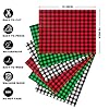6Pcs Christmas Cricut Vinyl Bundle, Black White Green Red Buffalo Plaid Iron On HTV Vinyl for DIY Crafts T-Shirt Silhouette Cameo or Cricut, 12 x 10 in #2