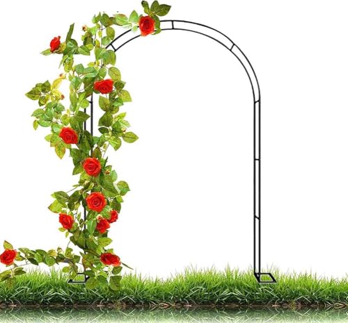 MISKYN Arco for Plantas De Metal for Rosal Trepador, Marco De Soporte De Jardín con Base, Arco Jardin Exterior, Negro 140X230cm 180X230cm 300X230cm,Verde,W3.5M*H2.2M