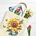 ANNA QUEEN Butterfly Flowers Canvas Tote Bag 13.7 x 15.7 inches, Reusable Shoulder Bag, Cotton Polyester, Casual Style