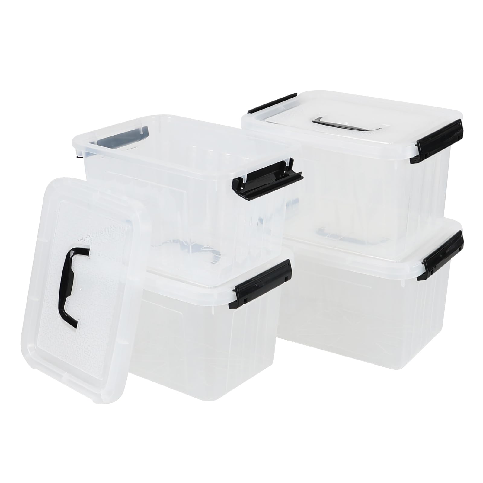 Confezione da 4 contenitori in plastica da 5 litri con coperchi