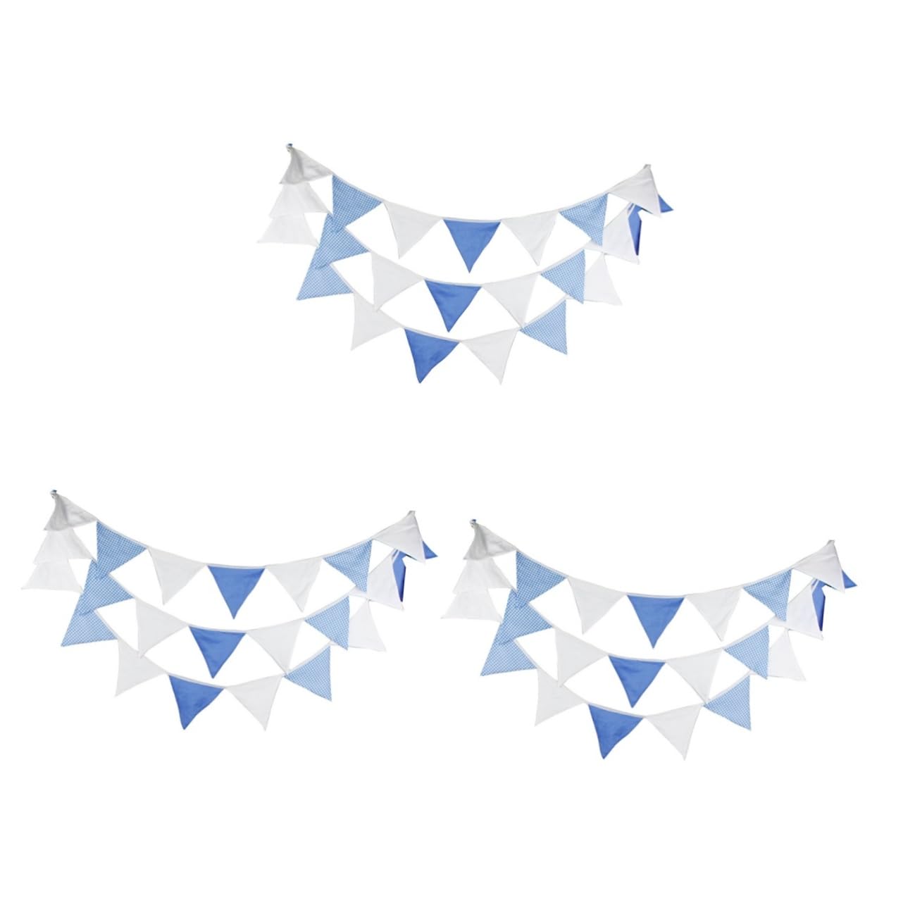 VICASKY 3piezas Banderines Para Decoración De Bodas y Infantiles Guirnalda Azul y Para Cumpleaños y Celebraciones Caras