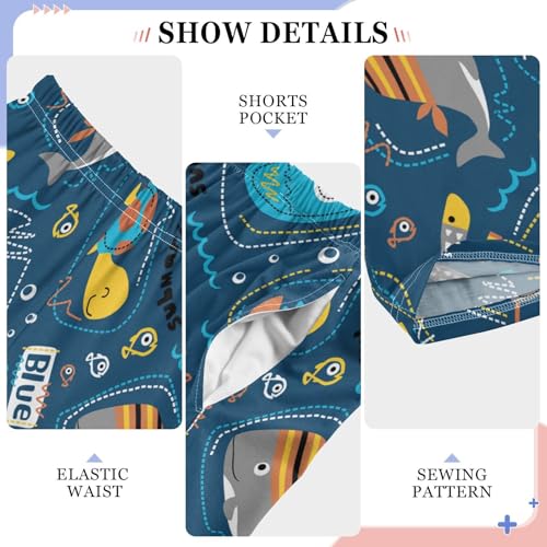 ZZXXB Marine Submarine Fish Boys Long Pants Soft Trousers Elastic Waist Kids Lounge Bottoms with Pockets S-XL4