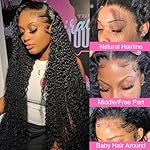 28 Inch Deep Wave Lace Front Wigs Human Hair 200% Density 13x6 HD Transparent Lace Frontal Wigs Human Hair Curly Wigs for Women Pre Plucked with Baby Hair Curly Lace Front Wig Human Hair Natural Color - Image 2