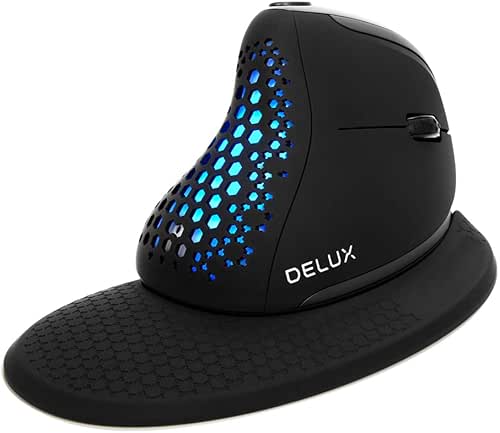 DeLUX Seeker Wireless Ergonomic Vertical Mouse with OLED Screen, BT