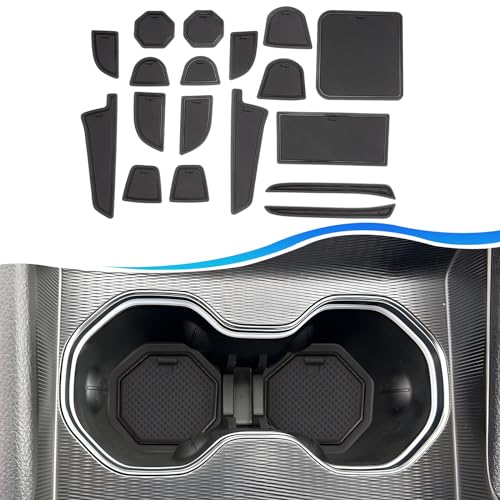 SXCY for 2022-2024 Jeep Grand Cherokee L Sumimit Accessories Cup Holder Inserts Liner 2023 2024 Grand Cherokee L Cupholder Coasters 2024 Grand Cherokee L Non-Slip Waterproof Silicone Mats(2-Row Black)