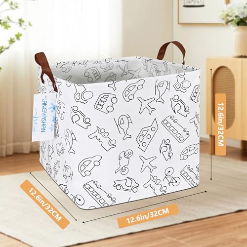 Image of Square Storage Baskets Children Shelves Gift Toy Organizer Room Vehicle | Laundry Hamper Collapse Canvas with Handles for Organizing Home Kitchen Children Toys Office Closet Shelf