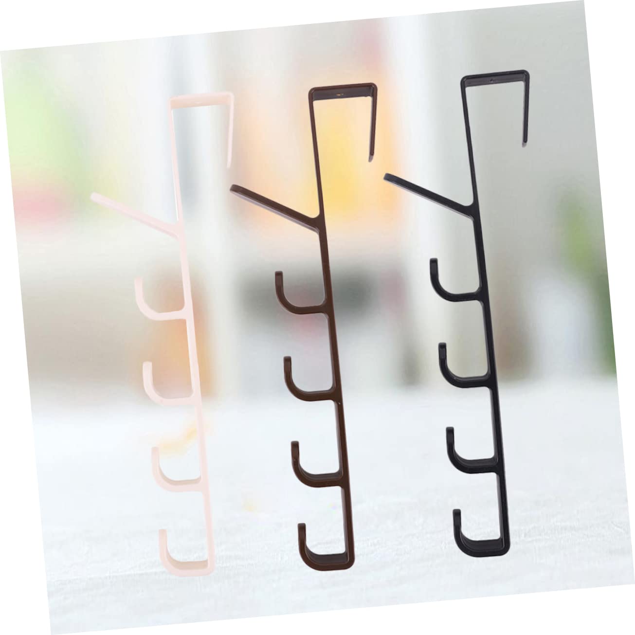 Unomor Classic Style Over The Door Hooks 5 Section Hanger Rack Towel Coat Hook Set Easy to Install Fits Standard Doors