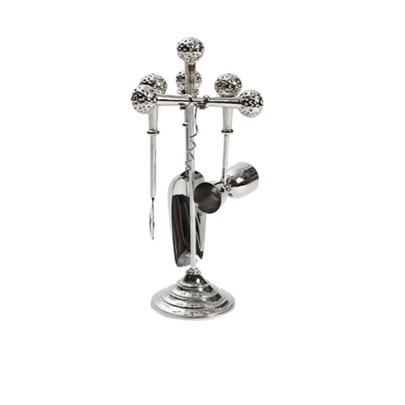 Barware Serving Tray Plateau de Ustensiles Support Organisateur Présentoir Compact pour Outils de Mixologie avec Base, 14 10 28cm, Ensemble D Ustensiles À Vin Argenté