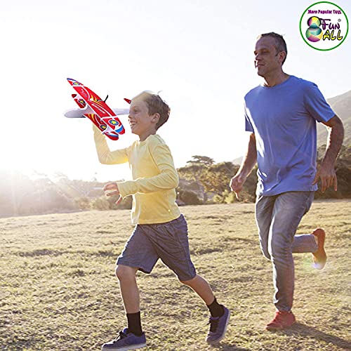 2 Pack Airplane Toy, Foam Airplanes Outdoor Toys for Kids Boys 5-7,Throwing Foam Gliders Plane Electric Airplane Activities Flying Toys Party Favors Beach Camping Games