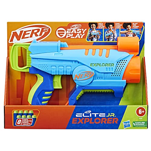 Nerf Elite Jr. Explorer Easy-Play Blaster, kann einfach geladen und abgefeuert Werden, 8 Nerf Elite Darts, ab 6 Jahren – Ansicht 3