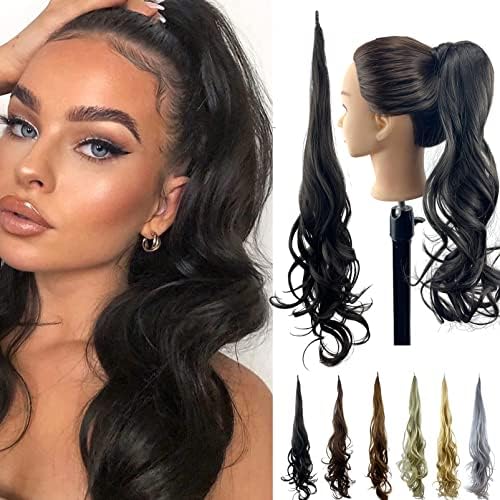 Kediciz Ponytail Extension Curly Wave Hair Flexible Wrap