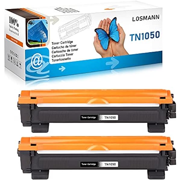 LOSMANN 2x czarny toner kompatybilny z Brother TN1050 TN-1050 do Brother HL-1201 1112E 1210W 1211W 1212W MFC-1810 1810E 1815 1910W 1911NW DCP-1510 1510E 1512 155 12A 15 12E 1601 1610W 1612 1612 W