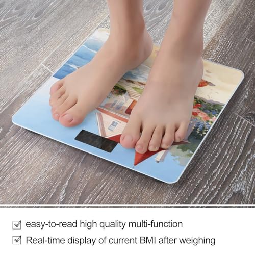 Báscula digital de baño con pantalla LED clara y vidrio templado miniatura 5