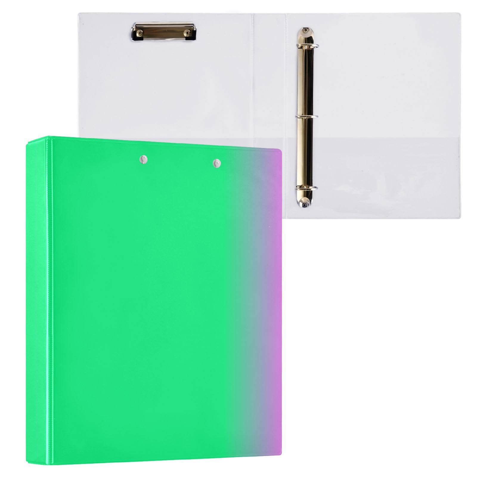 1-1/2 pollice Raccoglitore Primavera Verde Tinta Unita Pure Plain