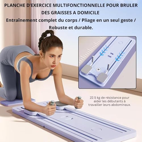 Reformer Pilates multifunctioneel met weerstandsbanden, buiktrainer en complete lichaamstraining voor thuisgymnastiek, opvouwbaar en compact voor eenvoudige opslag - Afbeelding 6