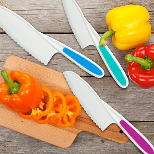Truchef Kids Knife Set For Cooking And Cutting Fruits, Veggies & Cake - Perfect Starter Knife Set For Little Hands In The Kitchen - 3-Piece Nylon Knife For Kids - Fun & Safe Lettuce Knife #TOP4